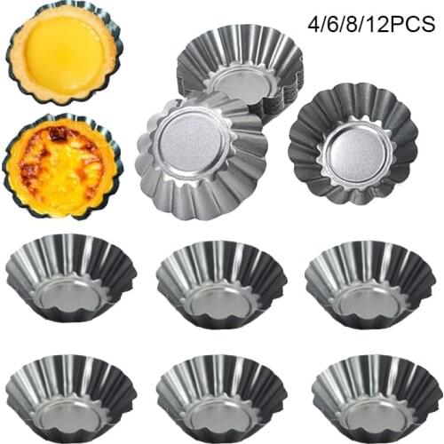 Non-stick Ripple Tart Pan Quiche Flan Pie Pizza Cake Mold Reusable Cupcake Tartlets Pans Mini Egg Tart Baking Cup Molds Bakeware