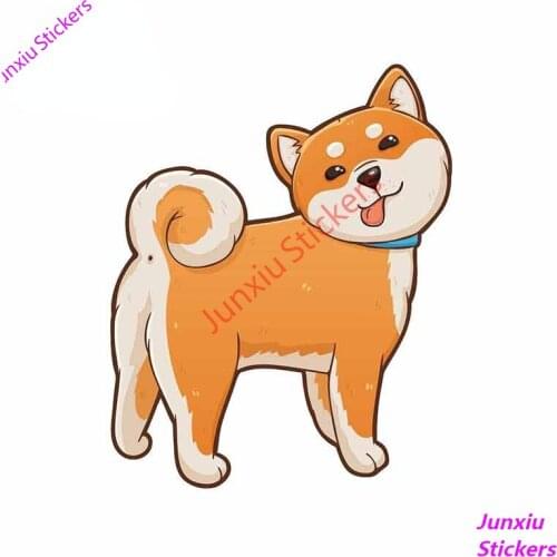 Cartoon Shiba Inu Car StickersCute Dog Car Styling for Bumper Trunk Decal Scratch-Proof Exterior Car Accessories PVC13x10cm