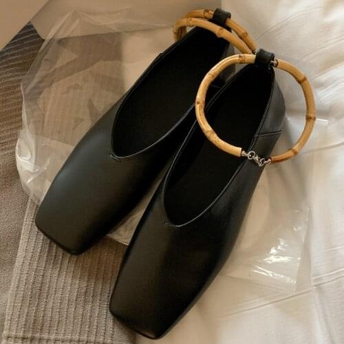 Womens genuine leather ankle strap slip-on ballet flats leisure soft comfortable espadrilles casual daily moccasins shoes women