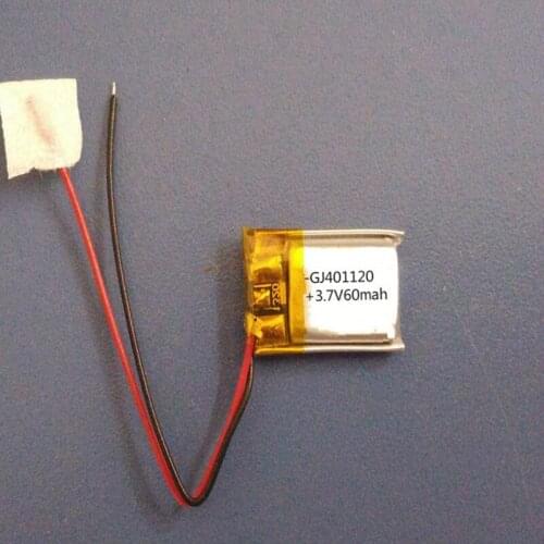 Free shipping by DHL Fedex 100pcs UN38.3 401120 041120 60mAh 3.7V Li polymer rechargeable battery bluetooth headphone battery