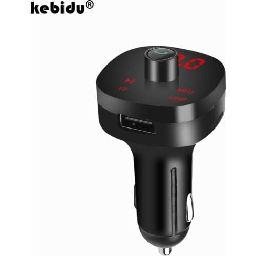 Wireless Bluetooth Car Kit Handsfree Dual USB Phone Fast Charger 4.1A USB AUX FM Transmitter Car Cigarette Lighter Plug TF Card