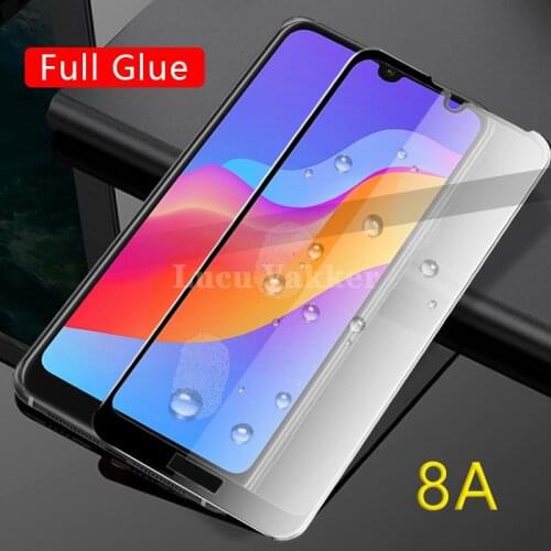Case on honor 8a tempered glass screen protector for huawei honor8a 8 a pro a8 full cover phone film protective safety glas 6.09