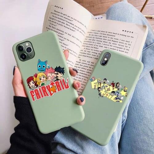 Manga Fairy Tail Candy matcha green soft TPU phone case for iPhone 11pro 12pro MAX 12mini XR XSMAX 6s 7 7plus 8 8Plus 5S SE2020