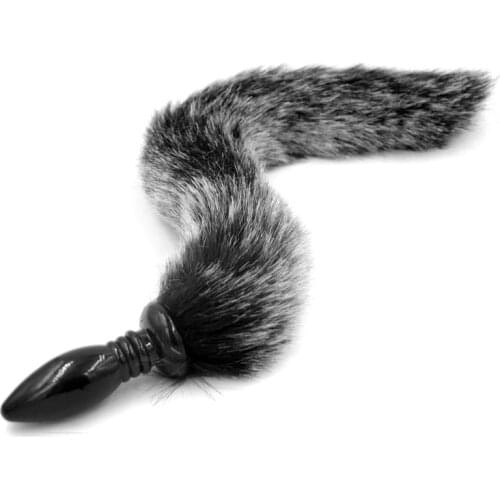 Black Butt Plug Fox Tail Anal Sex Toy Sex Product Sex Shop Machine