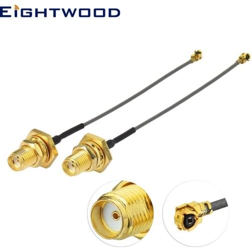 Eightwood 2pcs 3" U.fl/IPEX Cable Mini PCI to SMA Female Low Loss Coaxial Cable for Wireless Routers Mini PCIe Cards Network