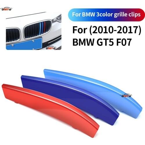 HOT Car Front Grille Clips Covers 3-color-set Stripe Clip Decal Grille Bar For BMW GT5 F07 2010-2017 Car Decoration ABS