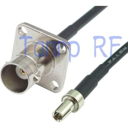 50CM Pigtail coaxial jumper cable RG174 extension cord 20in BNC female with 4 hole panel to TS9 male plug RF connector adapter