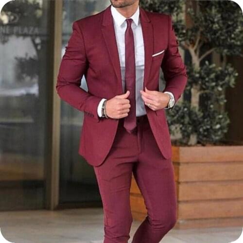 Suit Men Single Button Notch Lapel Slim Fits Social Blazer Casual Business Spring Autumn Custom Made Men Blazers Jacket+Pants
