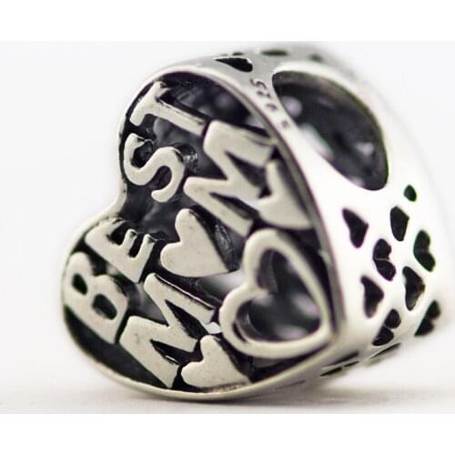 Best MOM Beads fits for Pandora Bracelets 100% 925 Sterling-Silver-Jewelry Charms Free Shipping