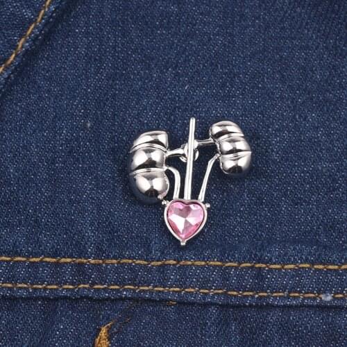 Medical Kidney Shape Enamel Pin Pink Crystal Badges Brooches Gifts For Women Men Fashion Souvenir Jewelry Gift