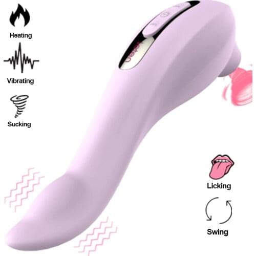 Blowjob Clitoris Sucker Vibrator Heating Oral Licking Tongue Vibrating Nipple Sucking Vagina Stimulator Adults Sex Toy For Woman