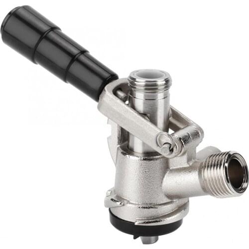 Brewing Keg Coupler S Type Draft Beer Dispenser with Safety Pressure Relief Valve Home Brewing System Beer Dispenser