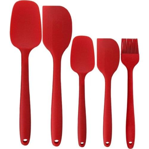 LBER Silicone Spatula Set, 5 Piece Non-Stick Heat Resistant Silica gel Spatula Set Heat-Resistant Spatula Kitchen Utensils Set f