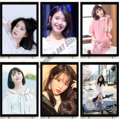 Wall Art Canvas Painting IU Lee Ji Eun Korean Female Star Singer Nordic Posters and Prints Pictures for Living Room Decoration