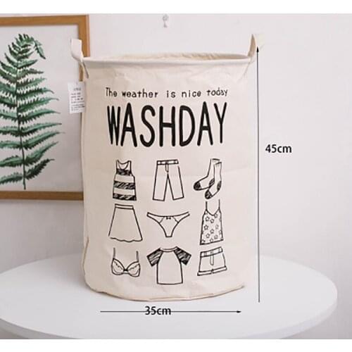 New Laundry Basket Toy Storage Bag Large Box Cotton Linen PE Waterproof washing Dirty Clothes Bra Necktie Socks Organizer Bin