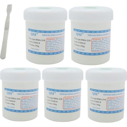 Free shipping high quality RMA-218 BGA welding solder iron Solder Flux Paste Solder 100g for Reballing with scraper