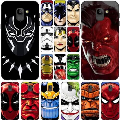 Plastic Cute Drawing Fashion hero Back Phone Case For Samsung Galaxy J6 2018 J600 J600F Cover For Samsung j6 Plus 2018 Coque