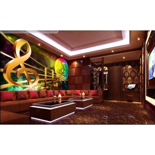 Custom photo wallpapers 3d murals wallpaper for walls 3 d Golden music sheet music ktv decoration background wall papers
