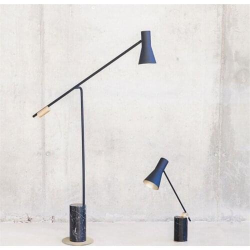 Modern Designer Blue Metal Marble Table Lamp for Foyer Bed Room Apartment Decor Desk Light H 45cm 2540