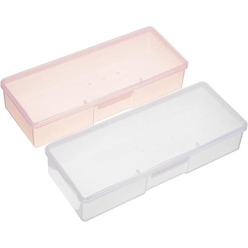 For Nail Gadgets Storing Boxes Transparent Manicure Tool Nail Art Empty Container Storage Box Organizer Plastic 2 Colors