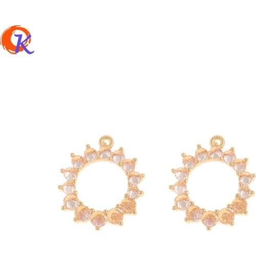 Cordial Design 10Pcs 16*18MM Jewelry Accessories/Hand Made/CZ Charms/Genuine Gold Plating/Loop Shape/DIY Making/Earring Findings