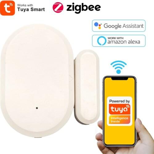 Tuya Smart Home Security Alarm System Zigbee Window And Door Sensor Magnet Presence Detector Alexa Support Magnetic Systems