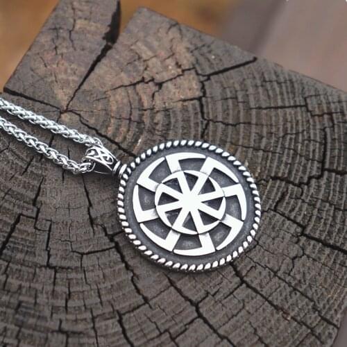 Slavic Kolovrat Sun 316L Stainless Steel Pendant Unique Viking Pagan Amulet Jewelry
