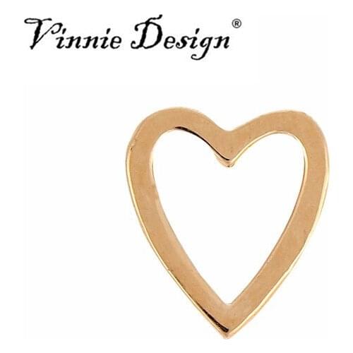 Vinnie Design Jewelry 10mm Heart Slide Charms fit on Keeper Bracelet 10pcs/lot