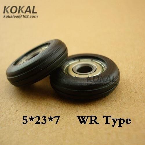 [W0523-7] low noise high loading hanging door single ball wheel for sliding window door pulley roller 5*23*7MM