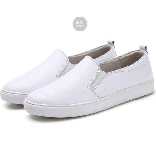 Womens shoes spring summer and autumn new style leather soft flat sole non-slip casual mothers board shoes fashionable shoejf