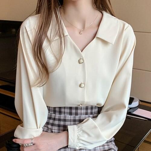 Blouse Women 2021 Women Blouses Long Sleeve White Blouse Women Tops Shirts Office Chiffon Blouse Shirt Women Blusas Mujer D389