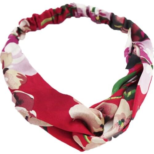 Women Silk Flower Headband Fashion Flower Head Wrap Hairbands Floral Print Hair Band Comfortable For Party