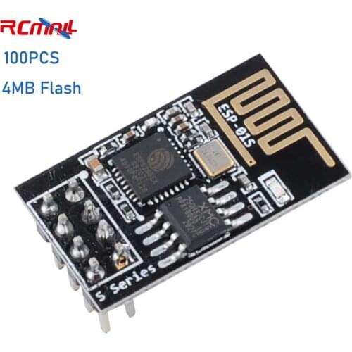 100Pcs ESP8266 ESP-01 ESP-01S Serial WIFI Wireless Transceiver Module Upgraded version for Arduino UNO FZ2400 RCmall Brand New