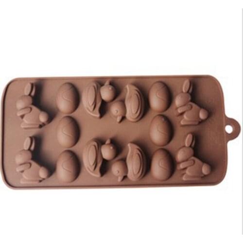 14 Holes Silicone Chocolate Mold Rabbit Shape Halloween FDA Hollow Kitchen Ice Cream Tray Cube Cake Molds Baking Tools