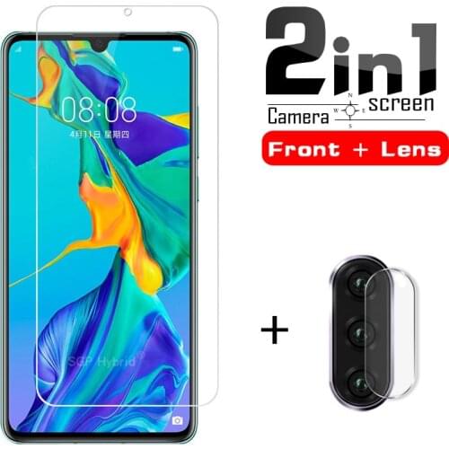 2 in 1 Camera Lens protection Tempered Glass For Huawei P30 Lite Screen Protector For huawei p30 lite p30lite protective glass
