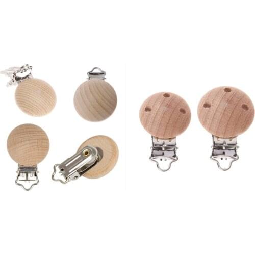 20pcs/lot Wooden Pacifier Clip Diy Dummy Clip Chains Baby Teether Soother Clasp