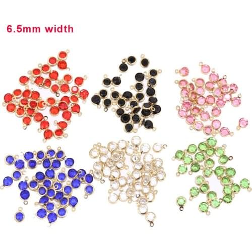 20pcs Stainless Steel Gold Tone 6.5mm Width Charm Colorful Beads Pendants Connectors Accessories For DIY Jewelry Making Findings