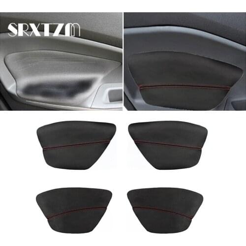 4PCS Microfiber Door Panel Armrest Leather Cover Protective For Ford EcoSport 2013 2014 2015 2016-2018 Car Accessories Interior