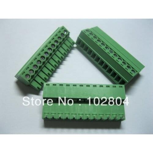 50 Pcs Per Lot Screw Terminal Block Connector 3.5mm 12 way/pin Green Pluggable Type HIGH Quality HOT Sale
