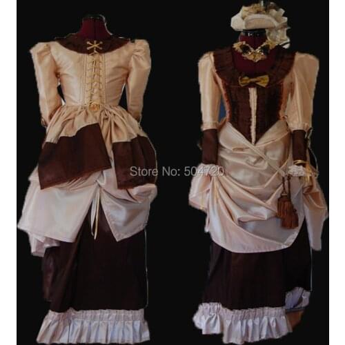 Tailored! Champagn Vintage costumes 18th Duchess Retro medieval Renaissance Reenactment Theatre Civil war Victorian dress HL-422