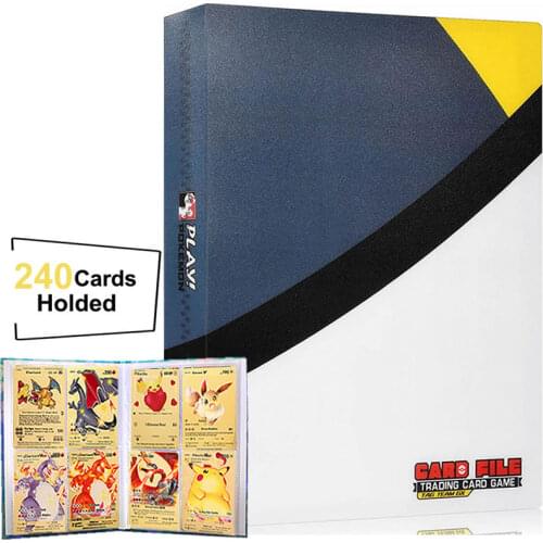 240Pcs Liver Pokémon Album Anime Trainer Map Card Collectible Holder Cards Folder Pokemon Playing Game Book Binder Kids Toy Gift