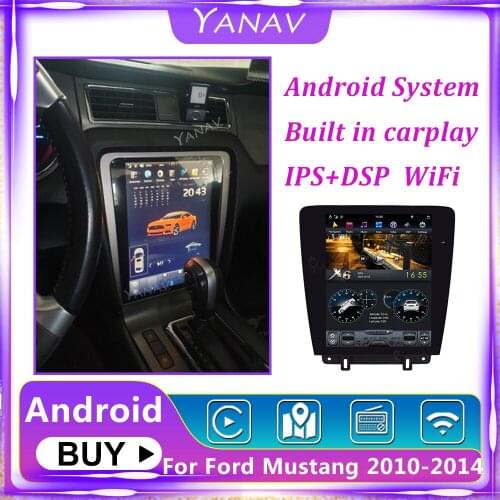 Car Radio Android 2 Din Stereo Receiver For Ford Mustang 2010-2014 GPS Navigation Auto Video Multimedia Player Wireless Carplay