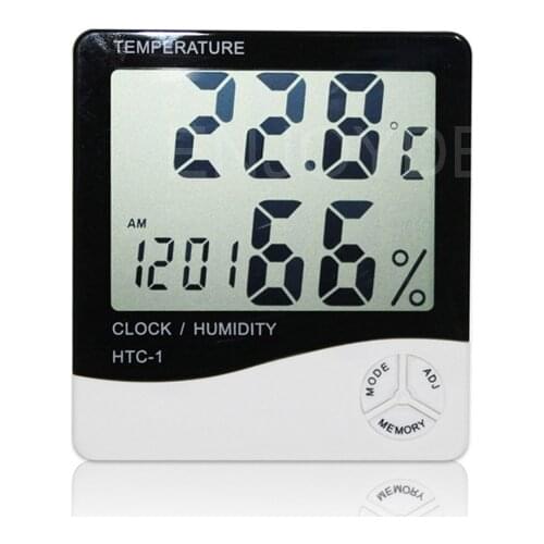 NEW Home Electric LCD Digital Thermometer Hygrometer Indoor Temperature Humidity Meter Alarm Clock For AAA Battery