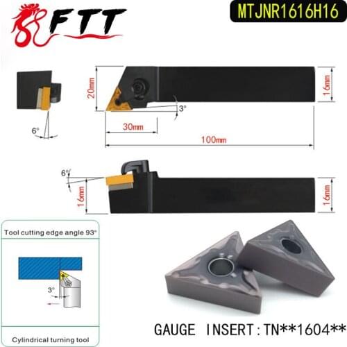 MTJNR1616H16 93 Degree External Turning Tool Holder For TNMG160404 TNMG160408 Used on CNC Lathe Machine