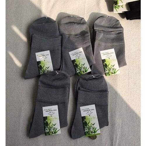 Men Bamboo Fiber Ankle Socks Soft Breathable Business Men Socks 5-Pack Solid Black Casual Exercise Comfortable Footwear Hosiery