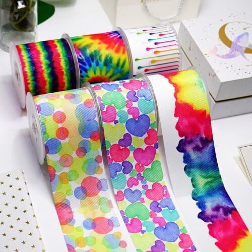 DIY Cartoon Stripes And Dots Printed Grosgrain Ribbon For Craft Supplies Sewing Accessories 5 Yards. 20441