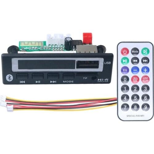 FFYY-Bluetooth5.0 Mp3 Wma Wav Decoder Board 5V 12V Wireless Audio Module Color Screen Usb Tf Fm Radio For Car Accessories