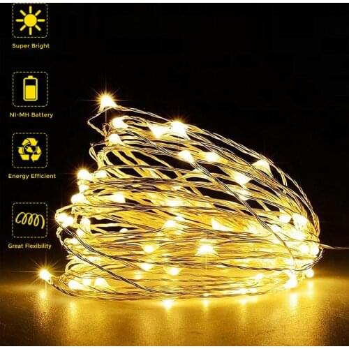 LED String lights 10M 5M 2M Silver Wire Garland Home Christmas Wedding Party Decoration Powered by 5V Battery USB Fairy light