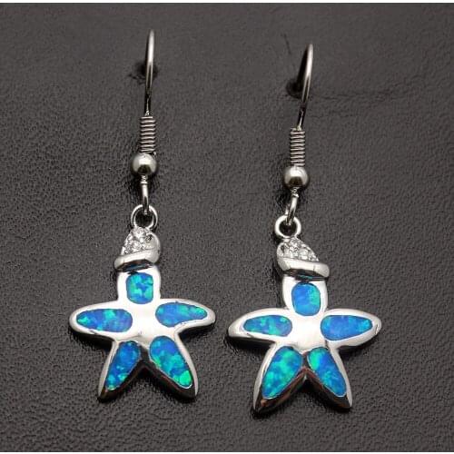 Hermosa Jewelry Earrings Star Flower Australian Opal Drop Earring Lovely Women Fashion Gift