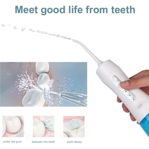 Oral Irrigator Usb Rechargeable Water Flosser Portable Dental Water Jet 300ml Water Tank Waterproof Teeth Cleaner#G